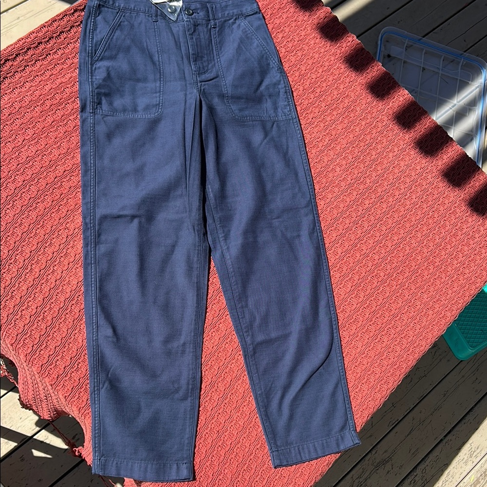 J crew 100% cotton navy trousers